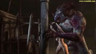 3D përbindësh i bën vajzat fryrje barku